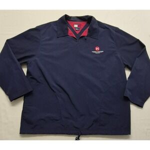 VTG Tommy Hilfiger men's navy pullover windbreaker jacket chest logo sz. XL